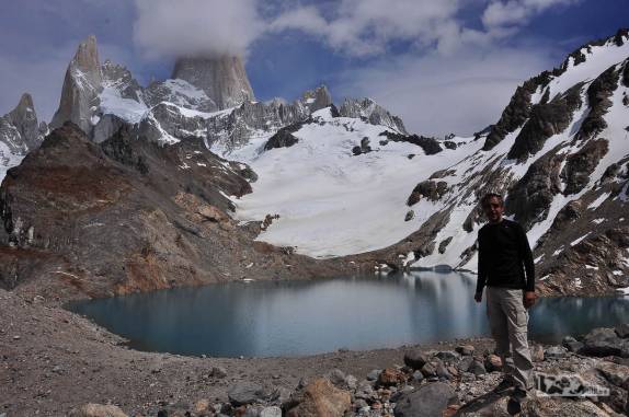 Agora pela manhã, de volta à Laguna de Los Tres, no parque Los Glaciares, região de El Chaltén, no sul da patagonia argentina